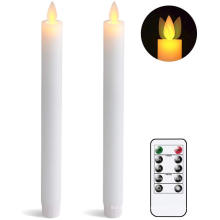 Home Decoration Moving Flame LED Candle Paraffin Wax Pillar Shape LED Taper Candles with Battery Operated